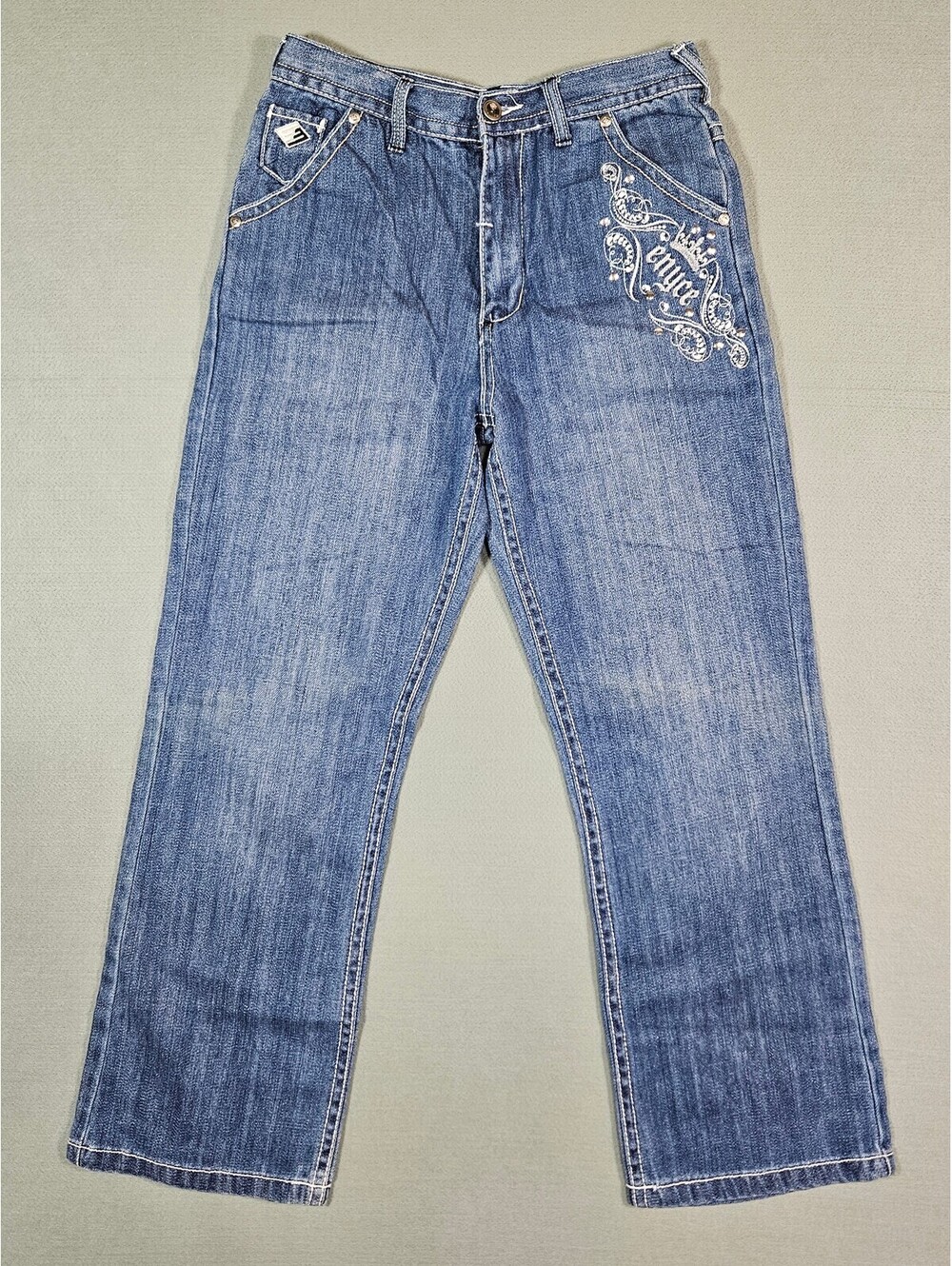 Y2K Enyce Embellished Embroidered Denim Jeans 16
